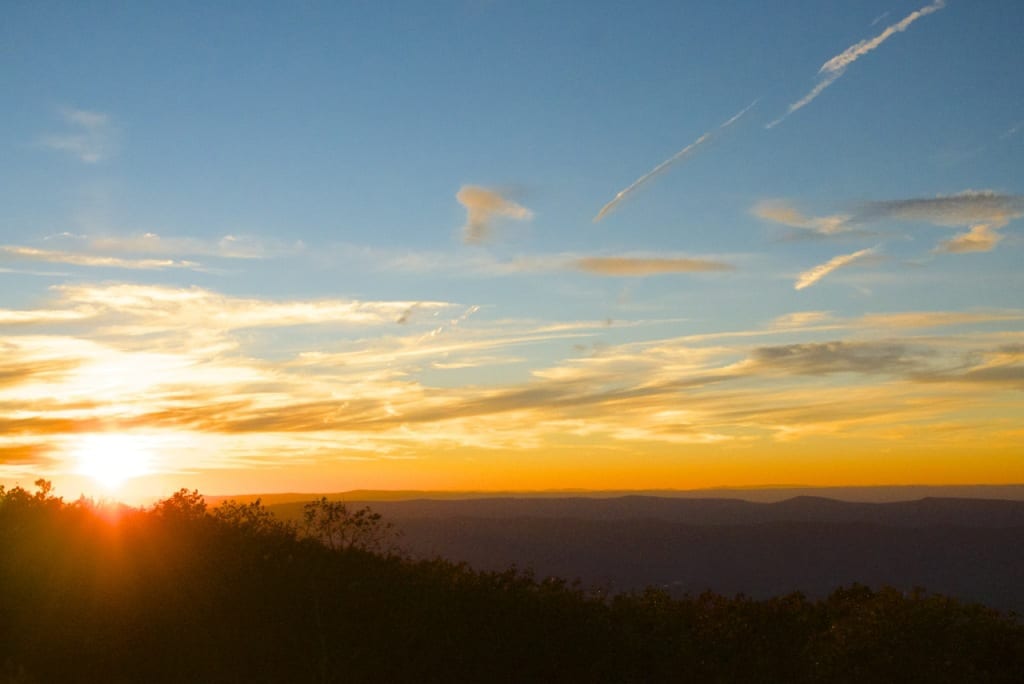 Skyline Sunset1c 1024x684 - The Final Weekend of the Fall Season at Mathew's Arm Campground in the Shenandoah National Park
