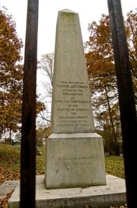 Monticello gravestone1a 198x300 - The Jefferson Memorial and Legacy at Monticello in Autumn