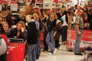 black friday shoppers line 300x200 - A Van Dweller's View of Consumerism in the Christmas Season