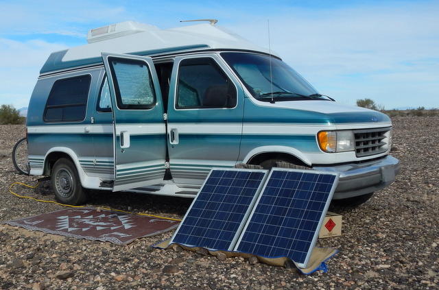 Installing solar panels on outlet a van