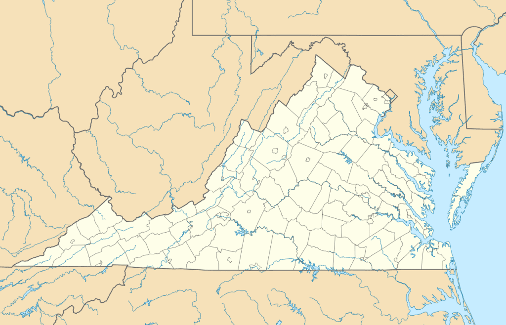 1280px USA Virginia location map.svg  1024x658 - Herbert Hoover's Camp Rapidan Tour, Shenandoah National Park