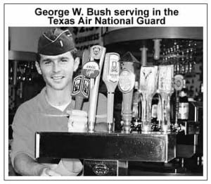 bush serving beer 300x261 - Two Old Stories Resurface: I Must Weigh In on Bush AWOL