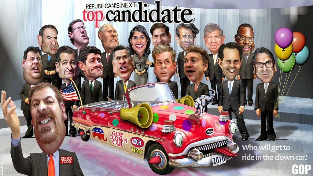 gop clown car 1024x576 - The Perils of Circus Politics