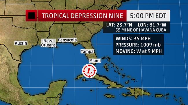 map tropinfo09 ltst 5nhato enus 650x366 - Tropical Depression Nine Forms Near Florida Keys, Heading for the Gulf