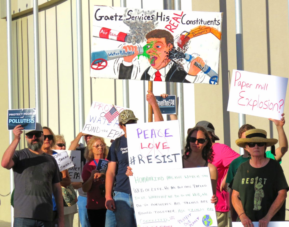 Matt Gaetz crowd3c 1200x943 - Freshman Florida Congressman Matt Gaetz Faces Protesters
