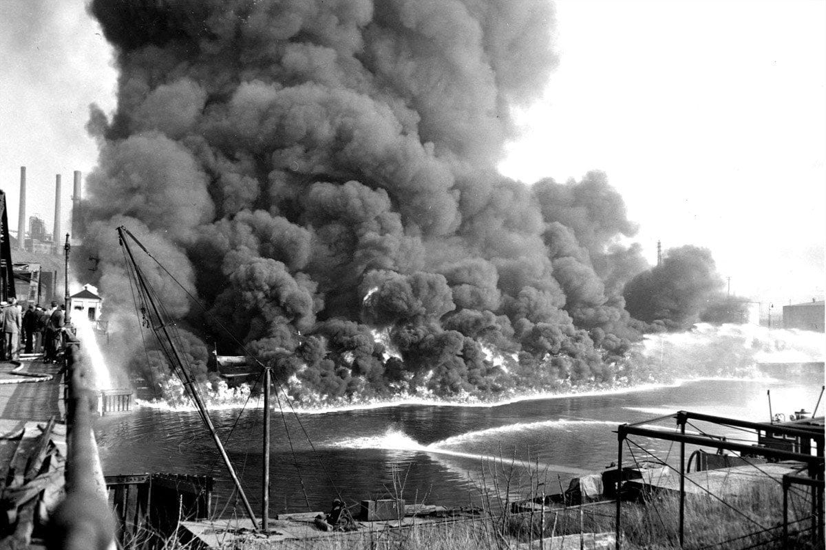 Doublespeak: Trump Guts EPA While Claiming to be for Protecting the Environment cayuhoga river fire 1200x800 - Doublespeak: Trump Guts EPA While Claiming to be for Protecting the Environment