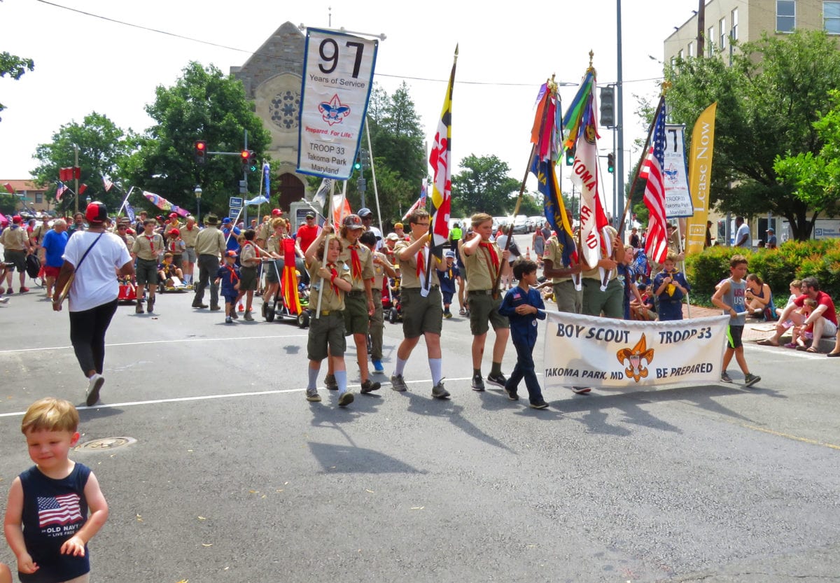 TakomaPark boyscouts1a 1200x833 - Takoma Park Maryland Celebrates Independence Day with Parade, Fireworks Show