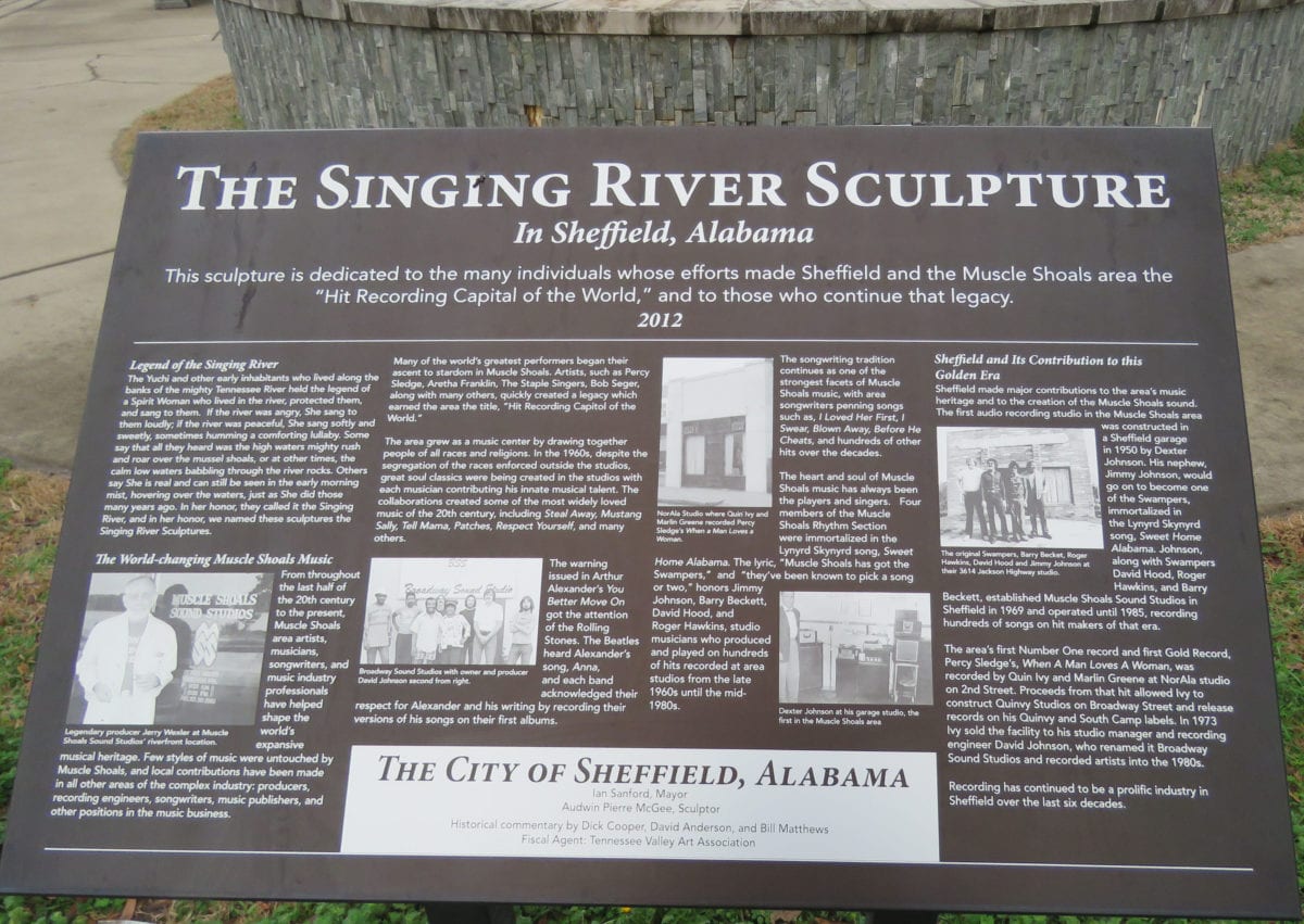Singing river sculpture1a 1200x851 - Thinking About An Honest Life by the Singing River in Muscle Shoals