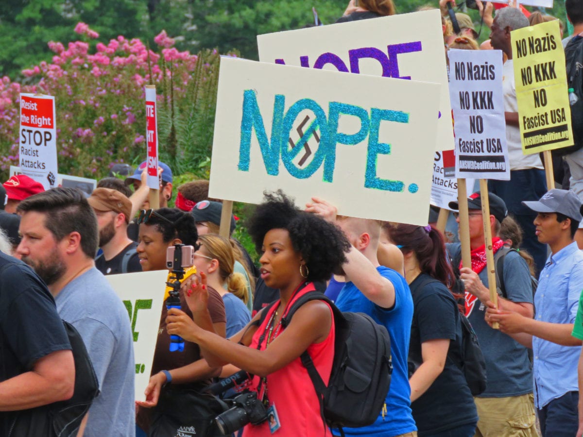 Nazi Rally81218b 1200x900 - Neo-Nazis Vastly Outnumbered by Anti-Racist Protesters in DC Rally and March