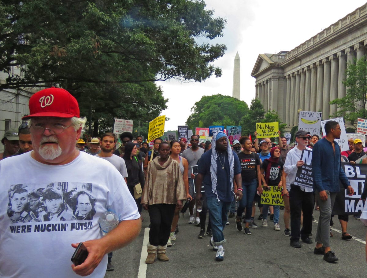 Nazi Rally81218g 1200x910 - Neo-Nazis Vastly Outnumbered by Anti-Racist Protesters in DC Rally and March