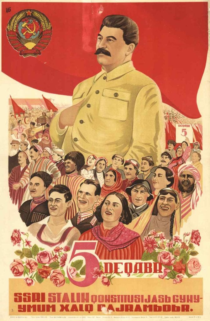 Poster of Azerbaijan 1938. Constitutions 670x1024 - Understanding the Cult of Personality and Trump: Think George Wallace