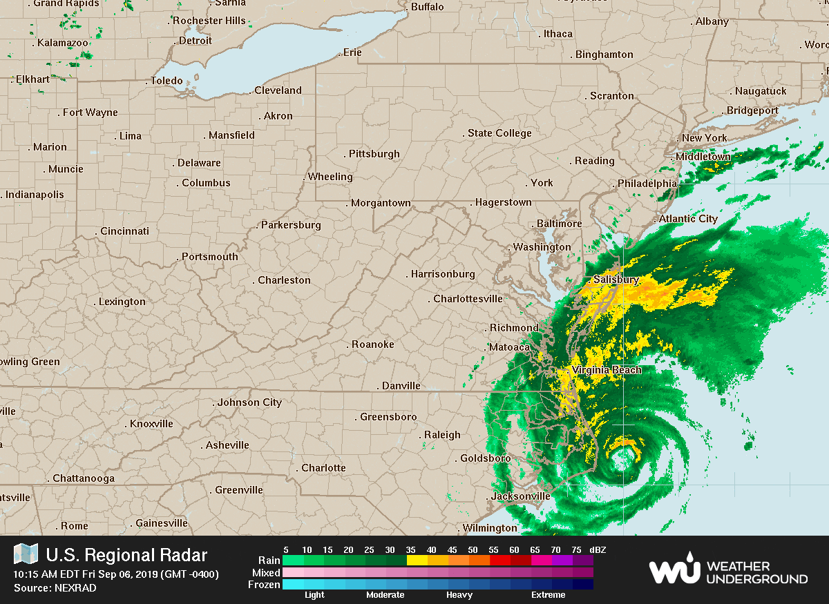 staunton virginia region current radar 1200x875 - Hurricane Dorian Floods U.S. Coast from Florida to North Carolina