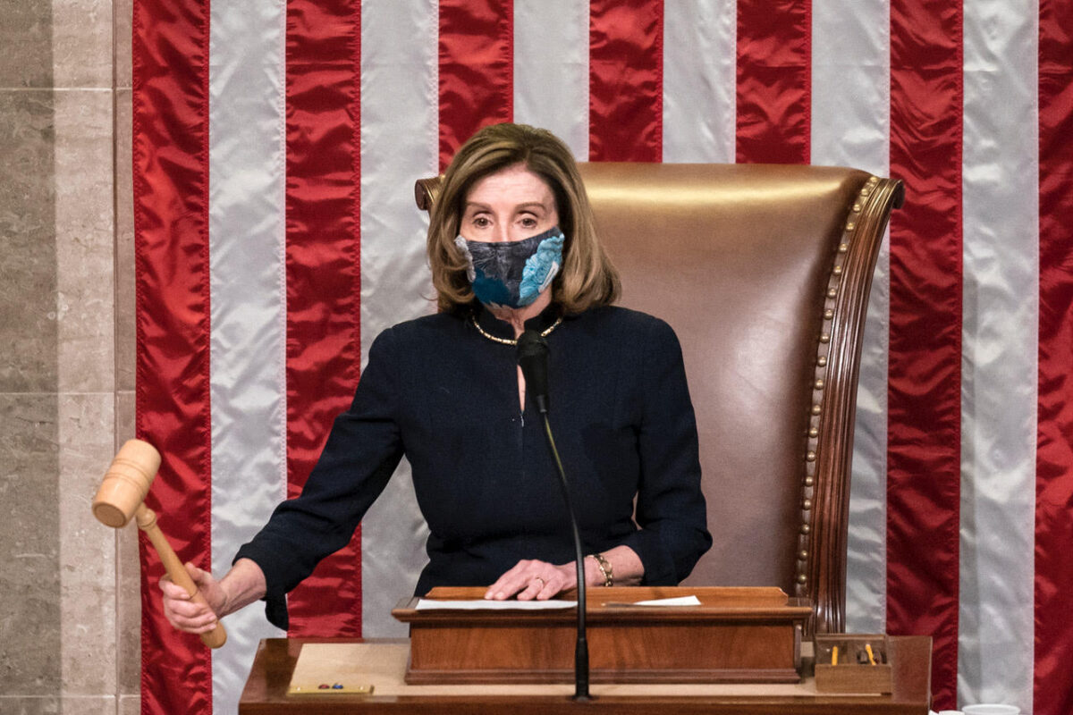 Nancy Pelisi mask impeachment2 1200x800 - U.S. House Votes to Impeach Trump Again for Inciting Violent Insurrection