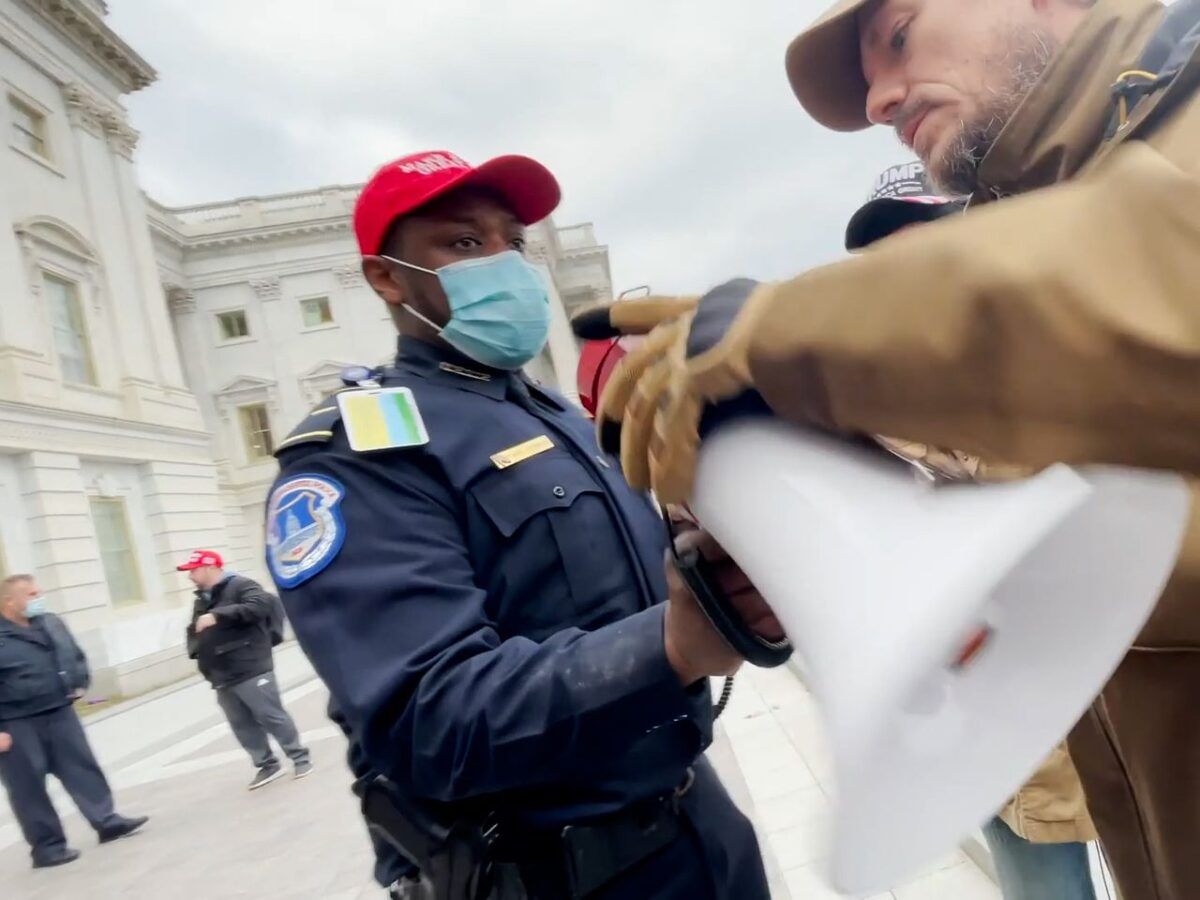 CapitolPoliceOfficer MAGA cap 1200x900 - Capitol Police Officers Face Investigation for Role in Capitol Insurrection