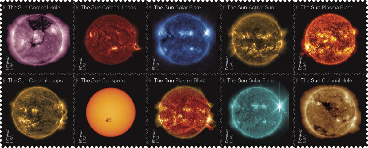 D5852E0F D3DD 47BC B3C0 400955D2A938 1200x484 - U.S. Postal Service Issues Forever Sun Science Stamps