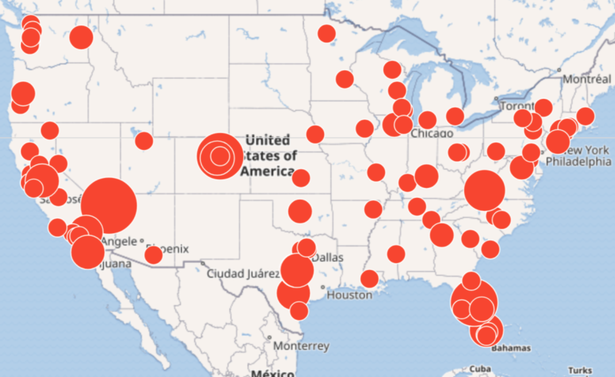 mass shootings US map 1200x736 - Nearly 70 Percent of American Voters Support Stricter Gun Control Measures