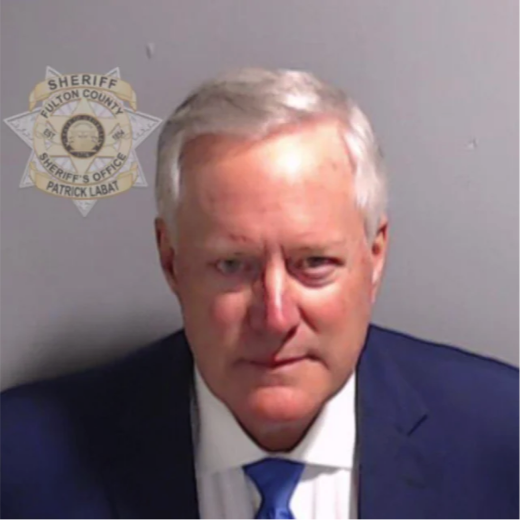 Mark Meadows mugshot2023 1022x1024 - Judge Sets Trump’s Federal Election Conspiracy Trial for March 4, the Day Before 'Super Tuesday'