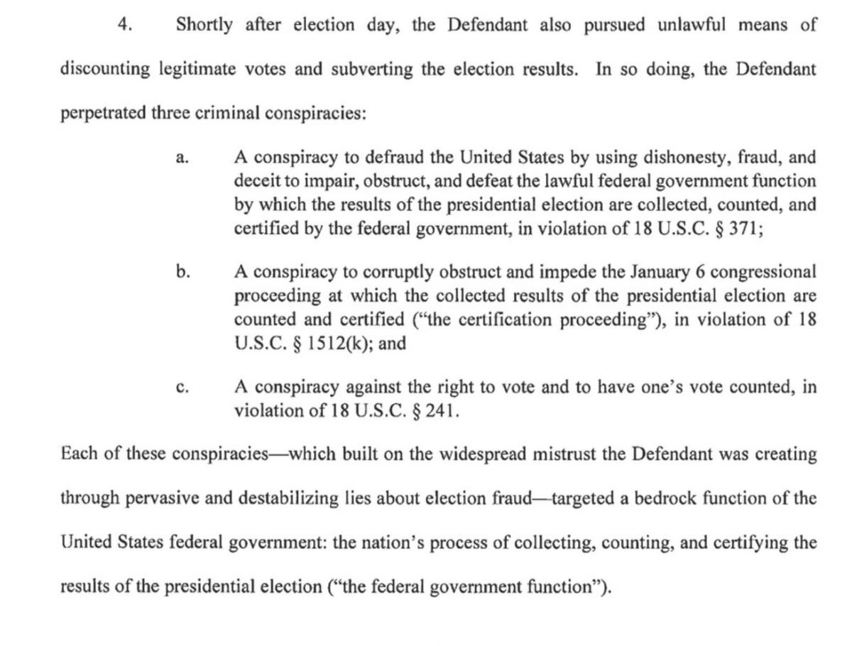 indictment keycharges 1200x910 - Trump Indicted for Trying to Overturn the 2020 Election