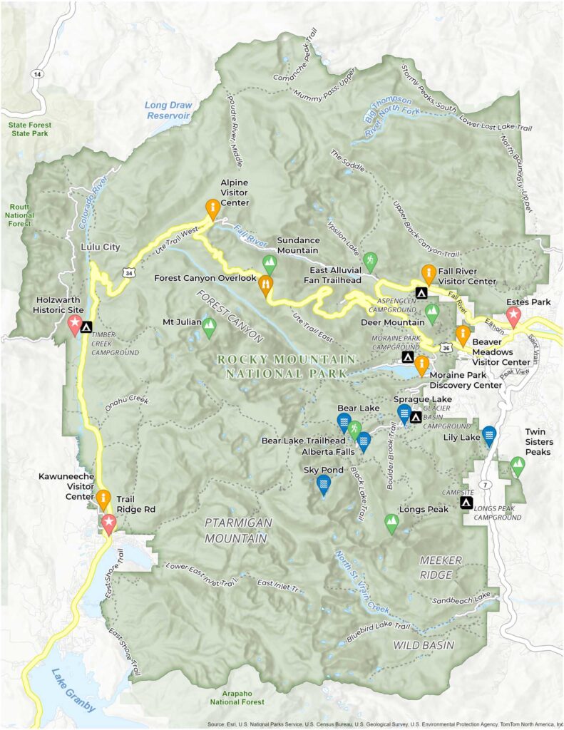 Rocky Mountain National Park Map 1 791x1024 - Eight Days in Colorado: Denver, Rocky Mountain National Park, Woody Creek and a Colorado River State Park